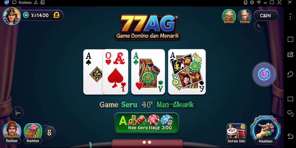 Tampilan gameplay seru dalam game Domino 77AG.