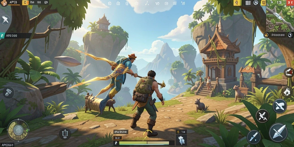 Screenshot menampilkan petualangan seru di dunia terbuka API33.