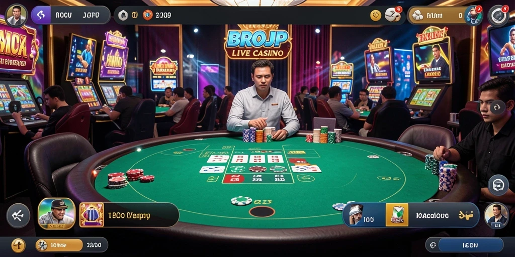 Tampilan gameplay menarik dari BROJP dalam Live Casino.