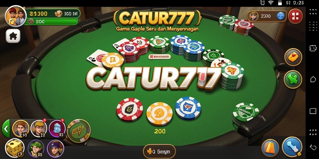 Gameplay seru CATUR777 dengan suasana Gaple yang menantang.