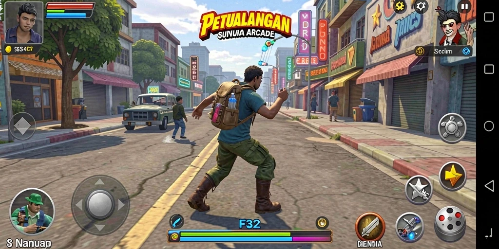 Tampilan gameplay F32 dengan aksi menarik dan tantangan seru.