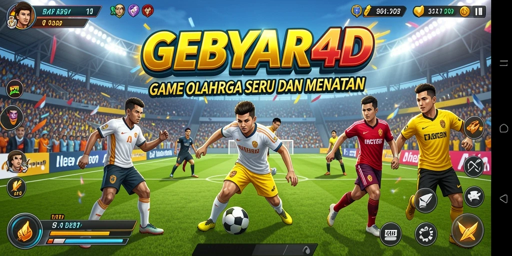 Tampilan gameplay seru dari GEBYAR4D dengan berbagai cabang olahraga.