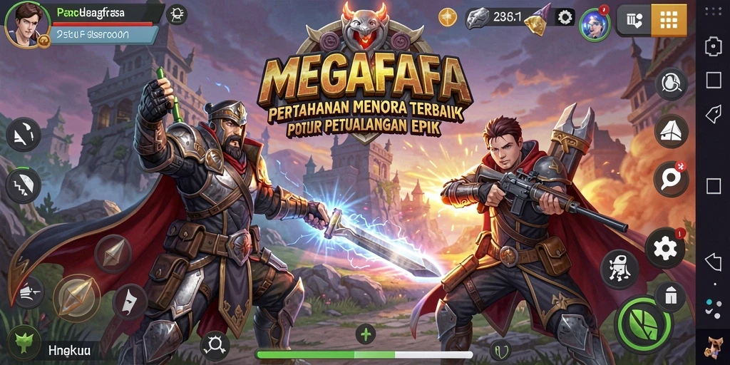 Tampilan seru permainan MEGAFAFA dalam Tower Defense yang menegangkan.