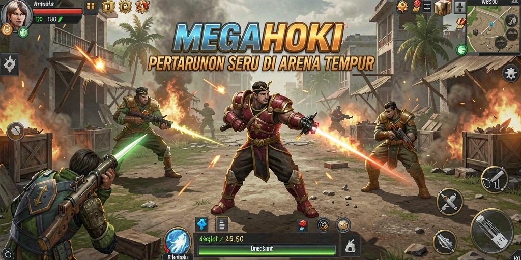 Tampilan seru pertarungan di MEGAHOKI dengan karakter beragam.