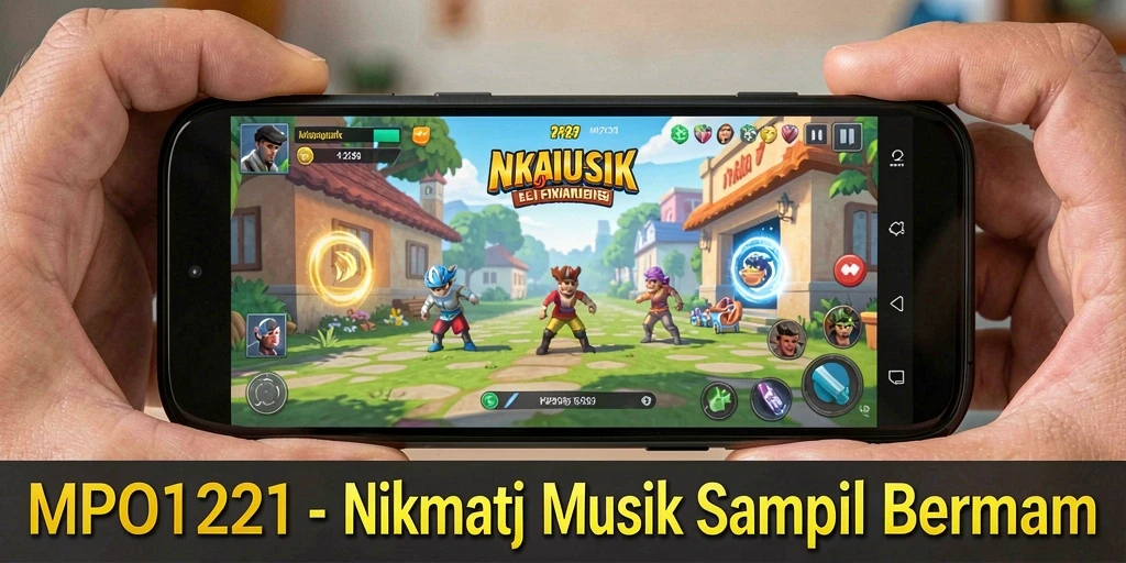 Tampilan gameplay MPO1221 yang menyenangkan dengan berbagai lagu.