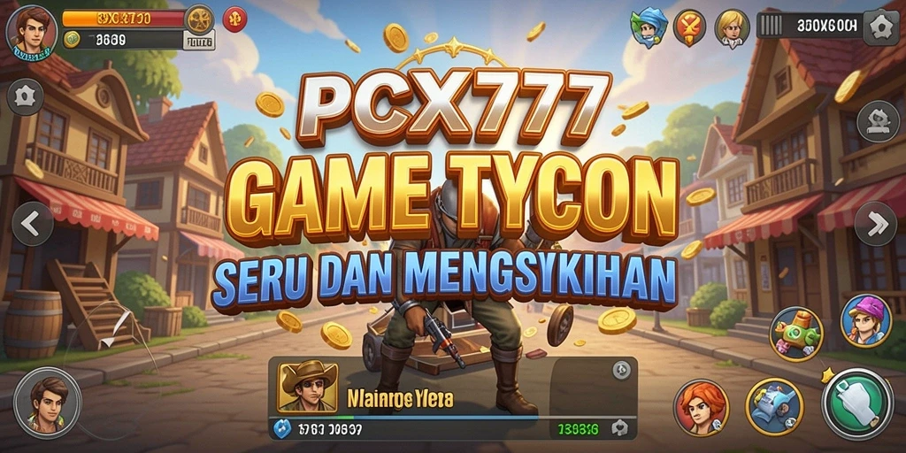 Screenshot gameplay PCX777 yang menampilkan keseruan membangun bisnis Tycoon.