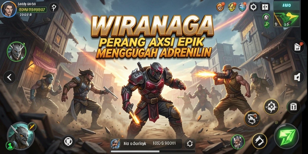 Tampilan aksi mendebarkan dalam WIRANAGA, penuh dengan pertempuran intens.